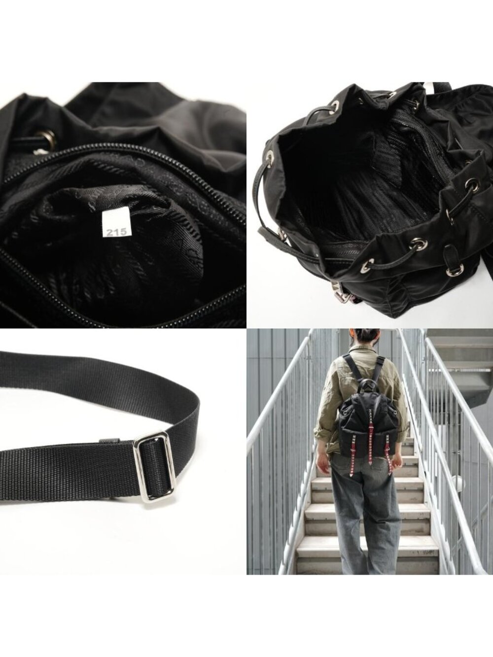 Prada Backpack Nylon Studs Leather - Picture 10 of 10